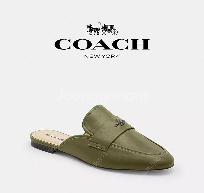 COACH 코치 새미슬라이드 카키색 240사이즈(US7...--1