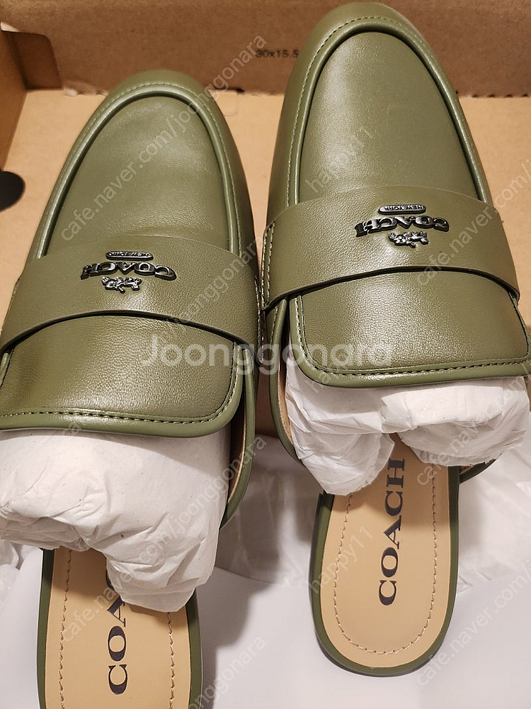 COACH 코치 새미슬라이드 카키색 240사이즈(US7...--4