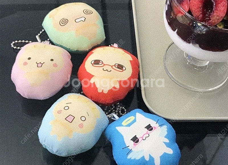 푸누비 한장 카드지갑 체크 곰돌이 + 흠냐냐 쿠션키링 ...--2