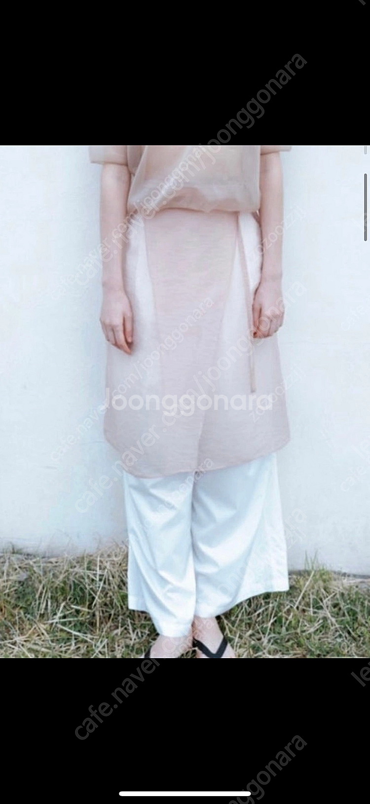 모노하 sheer wrap skirt 스커트 피치컬러--0