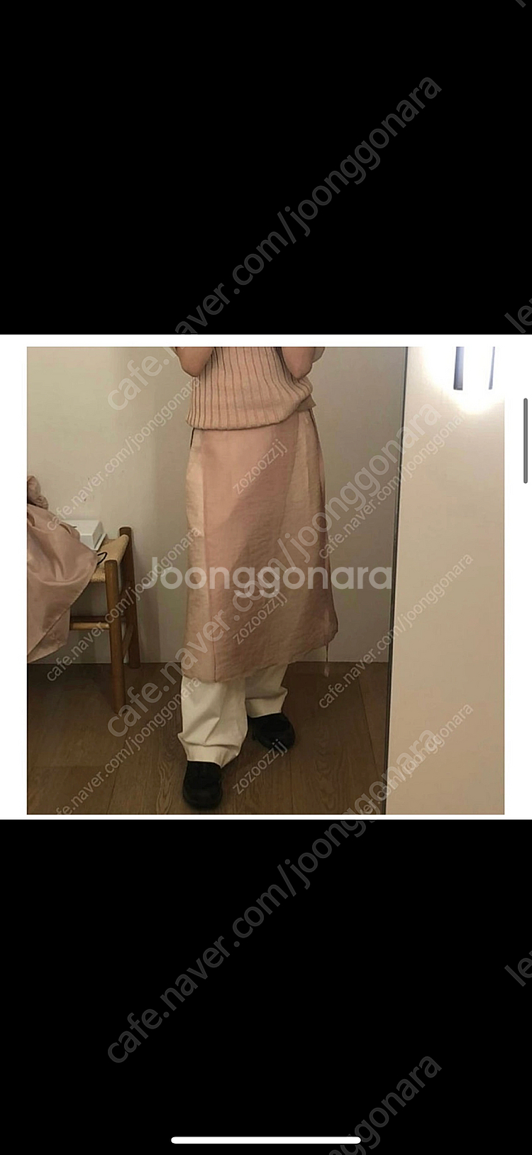 모노하 sheer wrap skirt 스커트 피치컬러--1