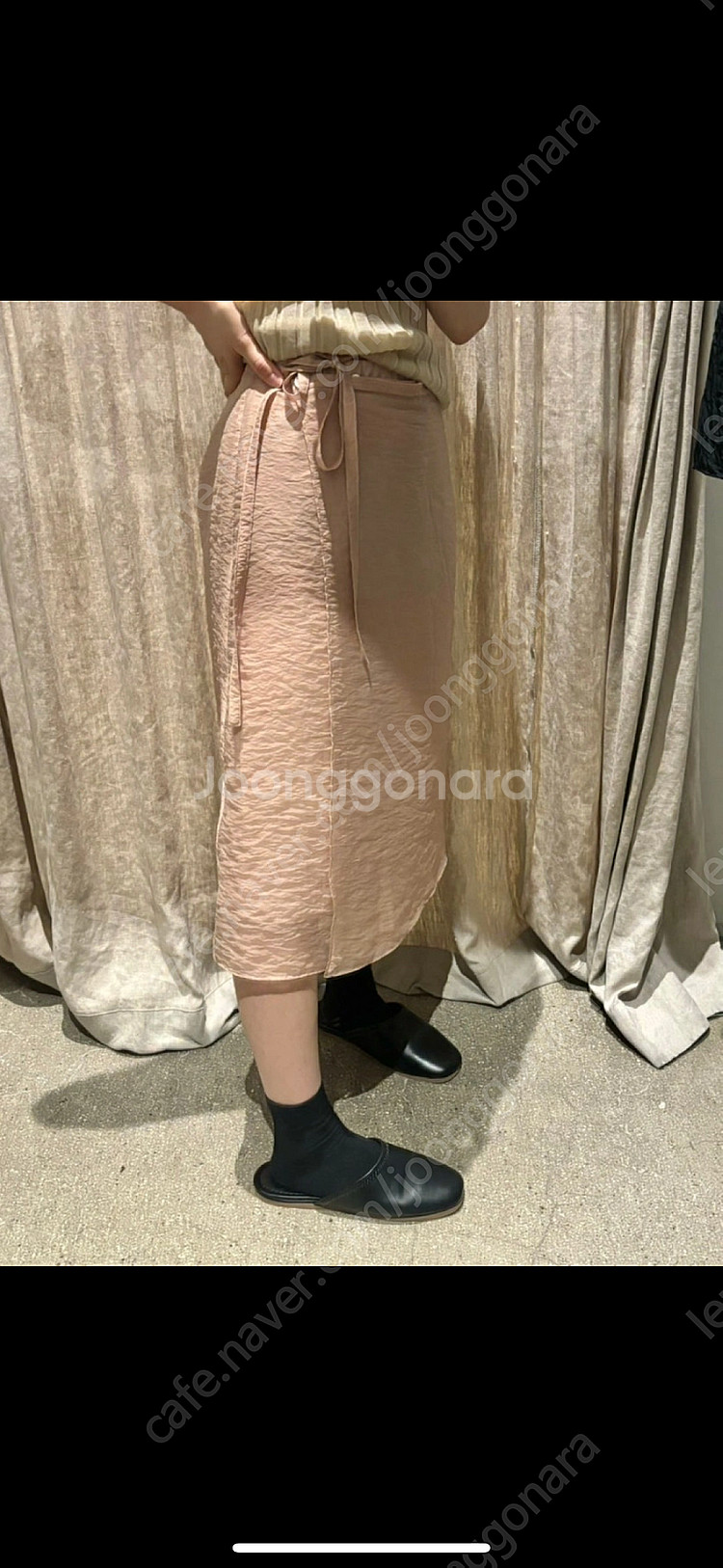 모노하 sheer wrap skirt 스커트 피치컬러--2