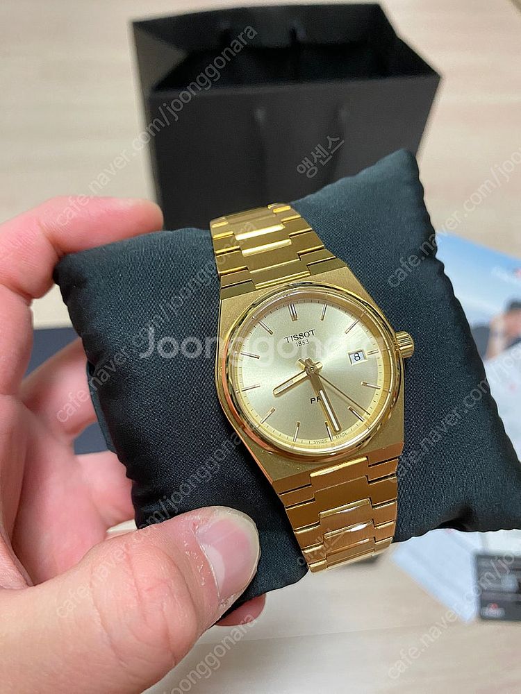 티쏘 PRX 35mm 골드 쿼츠 시계 T137.210....--2