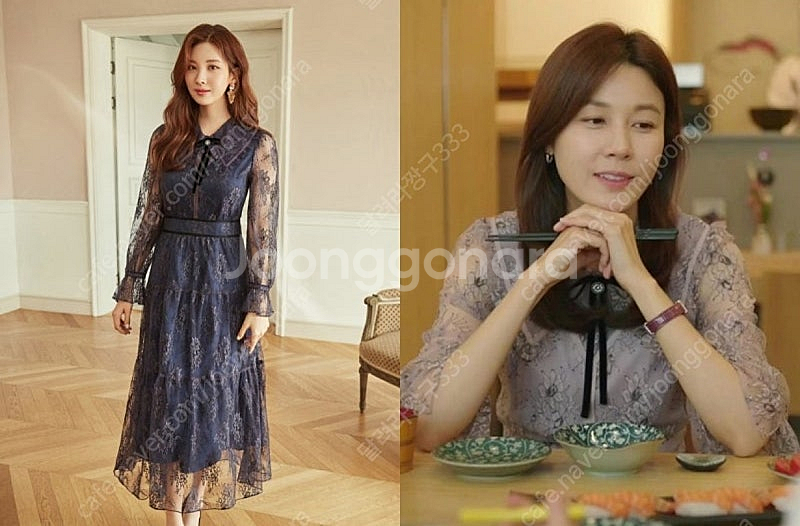 잇미샤 라일락 쉬폰 원피스 - 김하늘 서현 신혜선 원피스--1