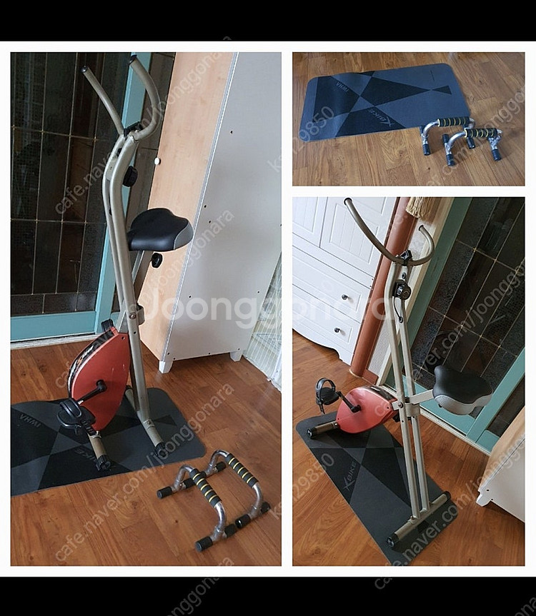 실내자전거+푸쉬업바+깔판덤 저렴하게 1만5천원 집에서 ...--1