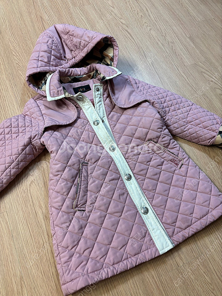 닥스 여아 키즈 걸즈 퀼팅 핑크 원피스형누빔 후드 점퍼 120 7y깔깔이--1