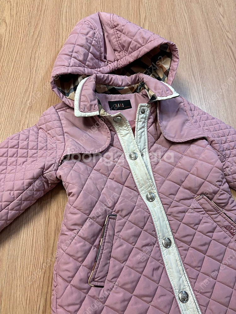 닥스 여아 키즈 걸즈 퀼팅 핑크 원피스형누빔 후드 점퍼 120 7y깔깔이--2