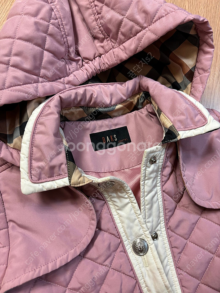 닥스 여아 키즈 걸즈 퀼팅 핑크 원피스형누빔 후드 점퍼 120 7y깔깔이--3