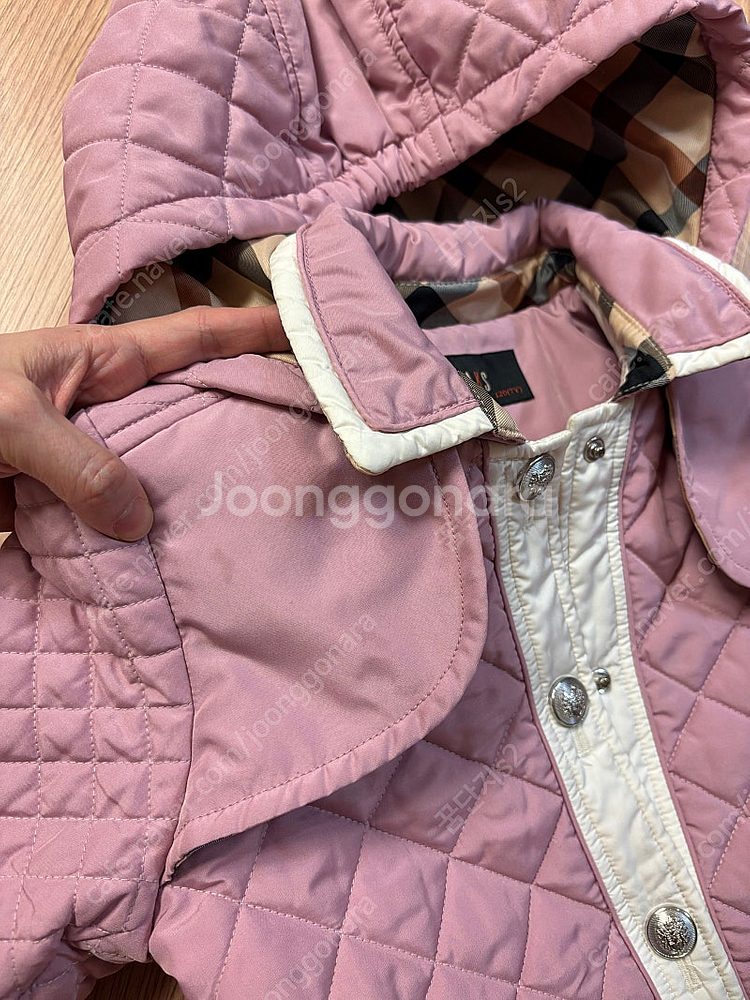 닥스 여아 키즈 걸즈 퀼팅 핑크 원피스형누빔 후드 점퍼 120 7y깔깔이--4