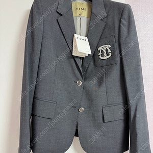 한섬 타임 엠블럼 패치 자켓 55