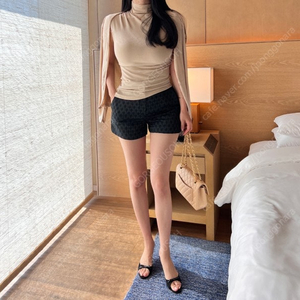 (새상품) 더마농 미오 자카드 쇼츠 블랙S 더로랑 레티첼라