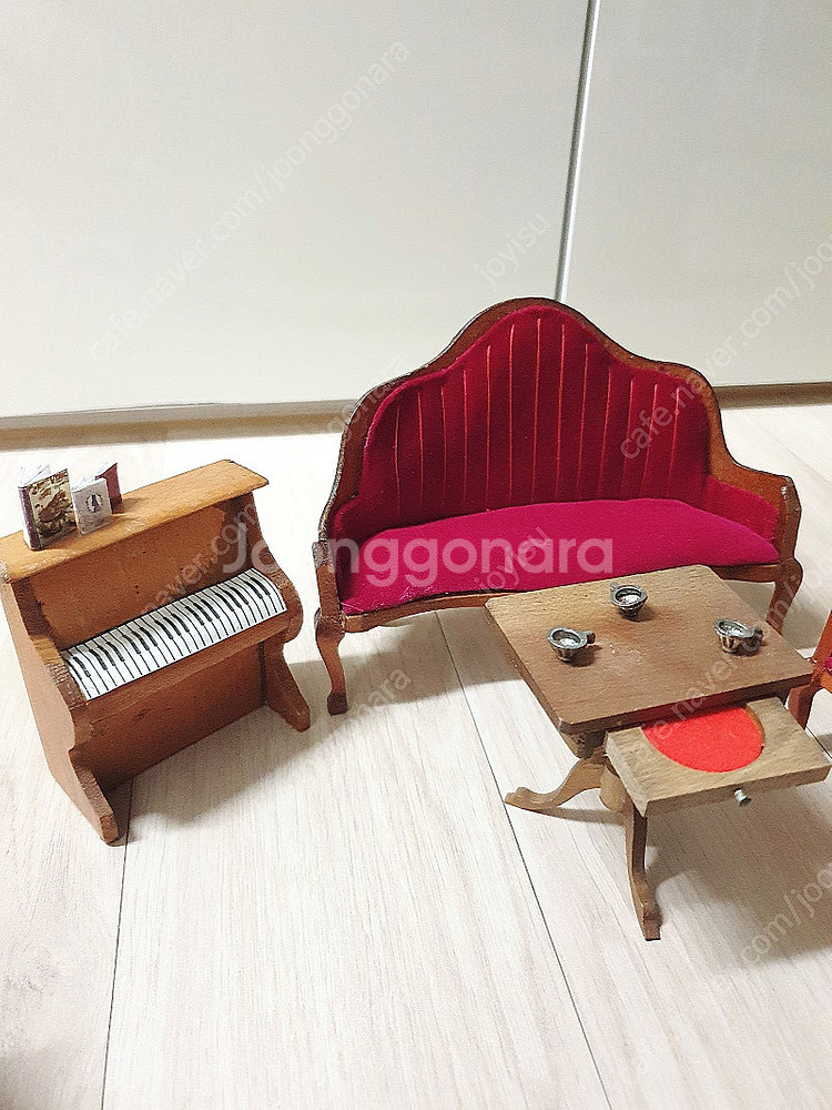 핸드메이드 70년대 빈티지 미니어처 장식가구 세트--4