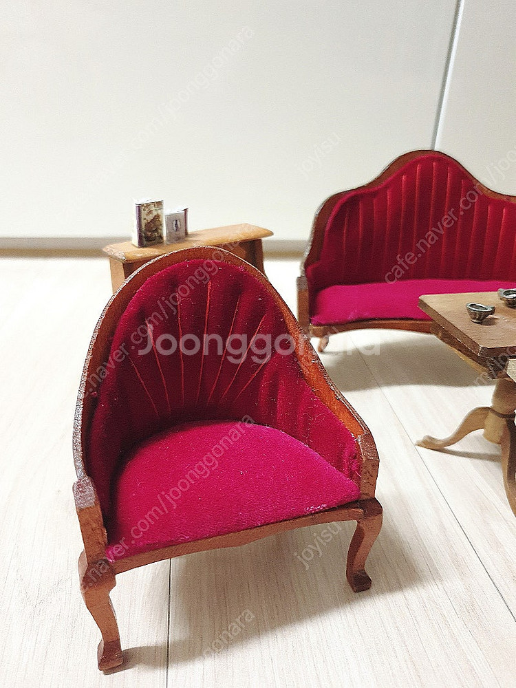 핸드메이드 70년대 빈티지 미니어처 장식가구 세트--7