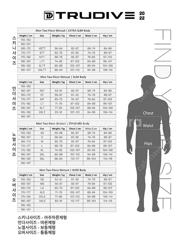 트루다이브 프리다이빙슈트 후드리스 (2mm) 1회착용 28만원 s급--5