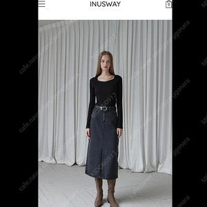 인어스웨이 inusway 슬릿 롱 데님 스커트(M)