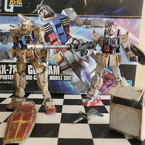 [ 1 .HGUC 육전형 건담 + HGUC RX-78 건담무광도색  2. RG 건담마크2 에우고 웨더링  3. HGUC 조코크 웨더링 ]