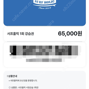 서프홀릭 부산 서핑강습 1회권