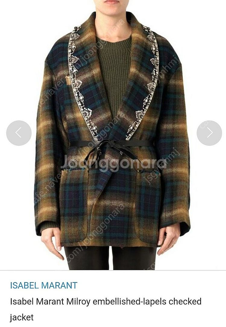 이자벨마랑 스파클링 라펠 체크 자켓--4