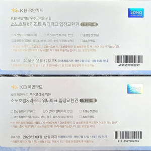 로블카드 소노호텔&리조트 워터파크 입장교환권 (4인)