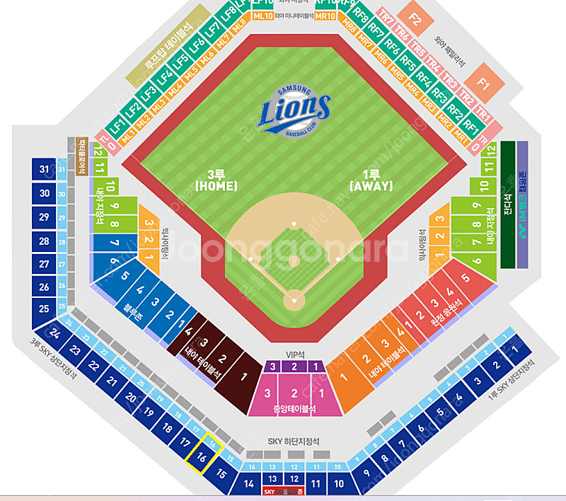 5/24 삼성 vs 기아 3루 스카이상단 2연석/4연석...--0