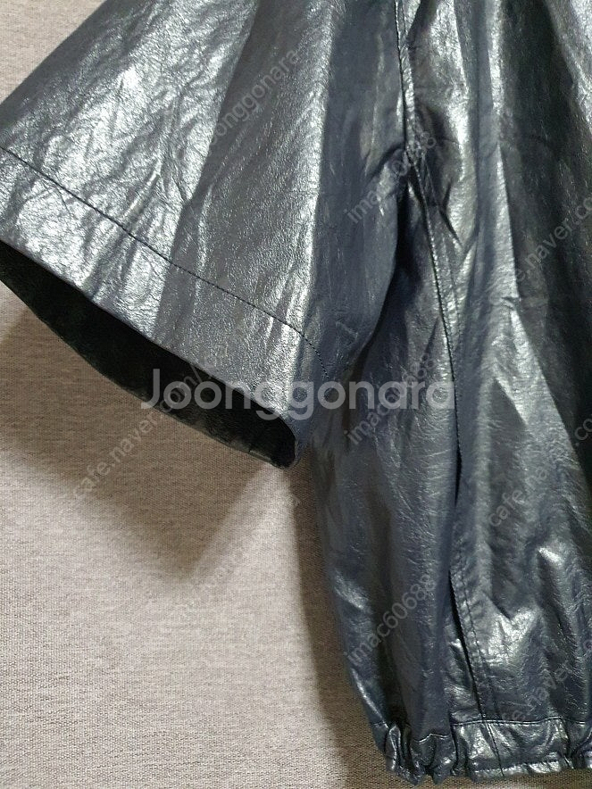 한섬 랑방컬렉션 밴딩 넥 레더 자켓 55사이즈 정품--4