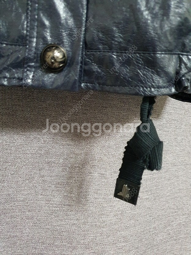 한섬 랑방컬렉션 밴딩 넥 레더 자켓 55사이즈 정품--8