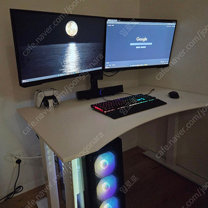 게이밍PC본체, 테이블, 모니터 일괄 판매! (라이젠5 7500F + RTX 4060Ti + 오디세이 G3 27인치 듀얼 모니터 + 루나랩 테이블 포함)