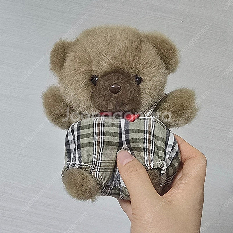 빈티지 체크옷 곰돌이 인형--0