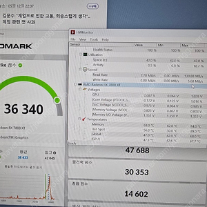 경주)파워컬러 레드데빌 라데온 7800xt 그래픽카드 팝니다