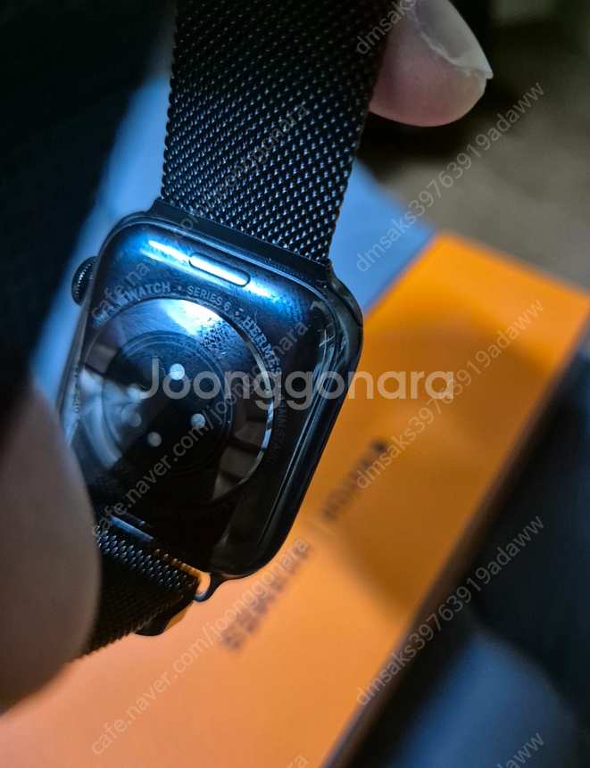 애플워치6 에르메스 느와르 44mm 스테인레스 스틸--2