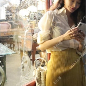 플리츠플리즈 강민경 잼, 랩스커트 블루 세트~