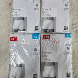 (새상품)BYC 면 사각팬티 4벌 일괄 팜. 비와이시 남자 하의 속옷