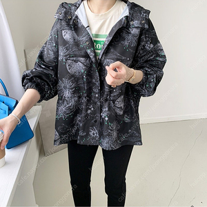 르꼬르망 노구김플라워점퍼야상(블랙/베이지)