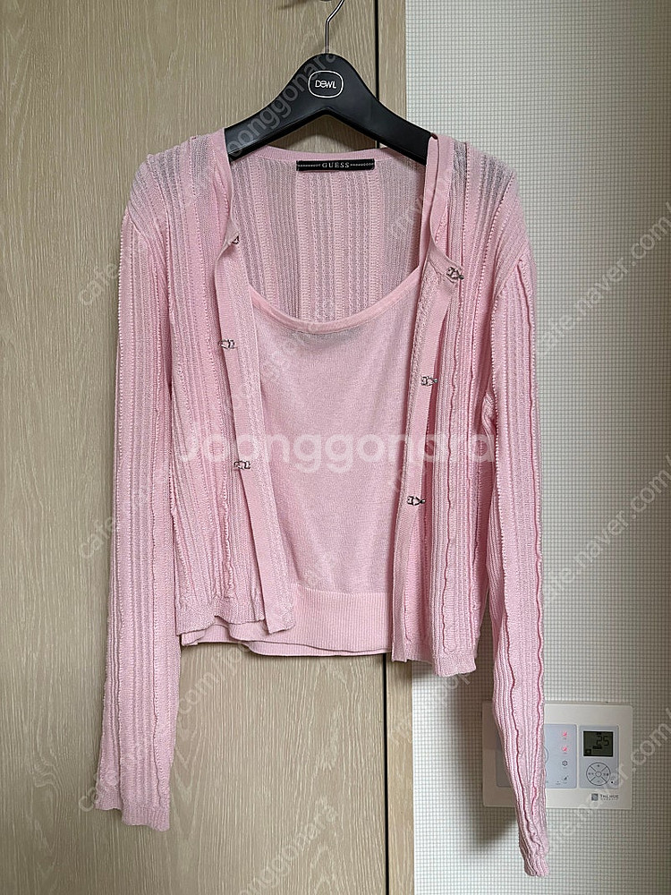 게스 나시 세트 스웨터 가디건 라이트핑크 S--1
