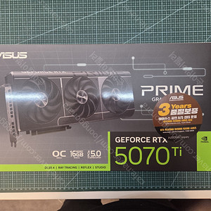 ASUS PRIME RTX5070Ti 미개봉 판매합니다.