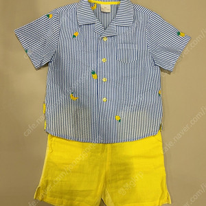 에뜨와 파인애플 여름 셔츠 상하세트 90