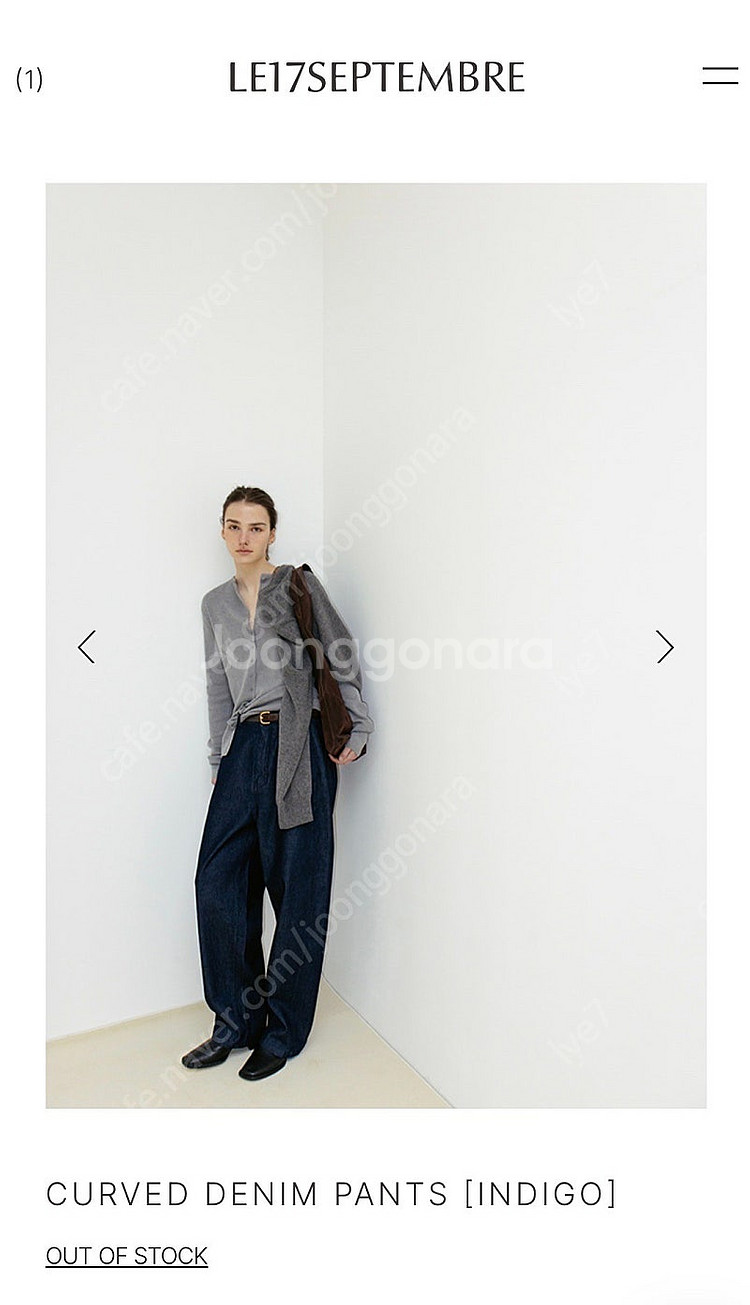 le17septembre 르917 CURVED DENIM PANTS INDIGO--0