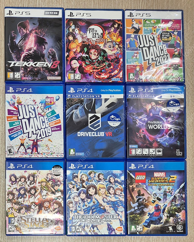 ps4,5 귀멸의칼날 저스트댄스20201 2029 드라이브클럽VR 아이돌마스터 레고마블슈퍼히어로즈2