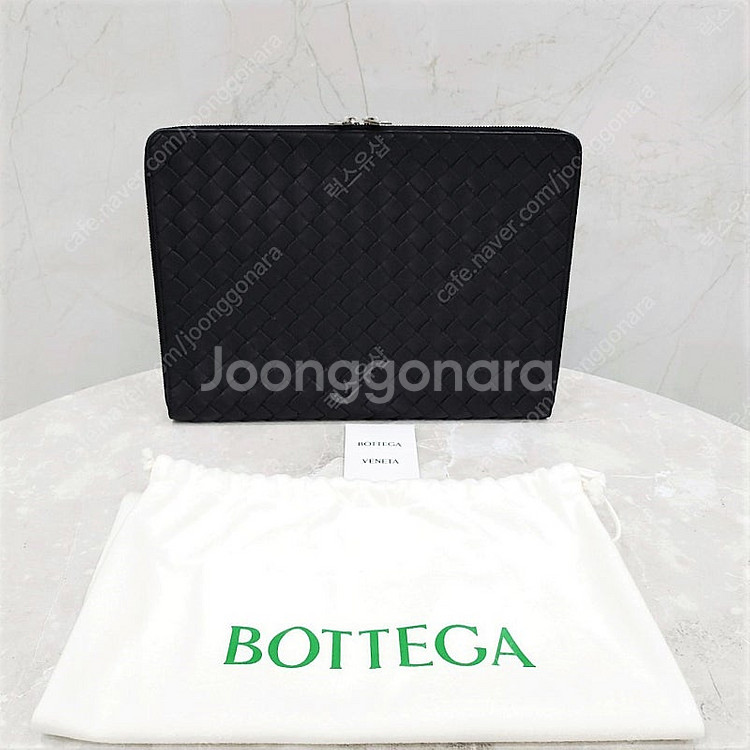 [럭스유] 보테가베네타 블랙 인트레치아토 클러치 라지--6