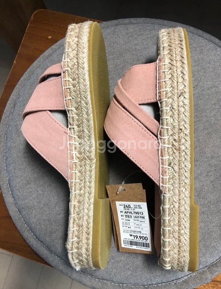 슈펜 라탄 슬리퍼 핑크색 240mm 새상품--1