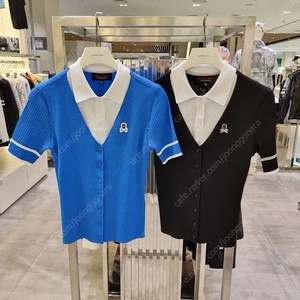 마크앤로나 여성 반팔 니트 2칼라
