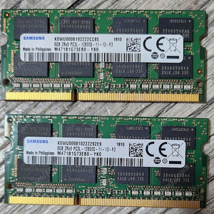 노트북 램 삼성 ddr3 8G 2개 30,000원