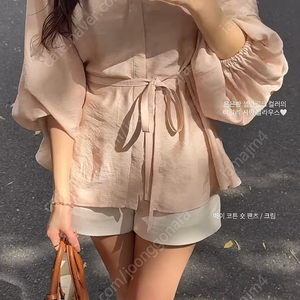 시에 sie 아일리 셔링 블라우스(샐먼핑크)