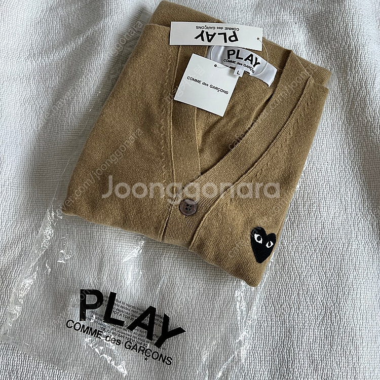 꼼데가르송 블랙 와펜 가디건 베이지 L 사이즈 새제품 ...--1