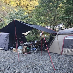 홀리데이 300D 블랙코팅 렉타타프 + 슬라이드 폴대 세트 판매 캠핑용품