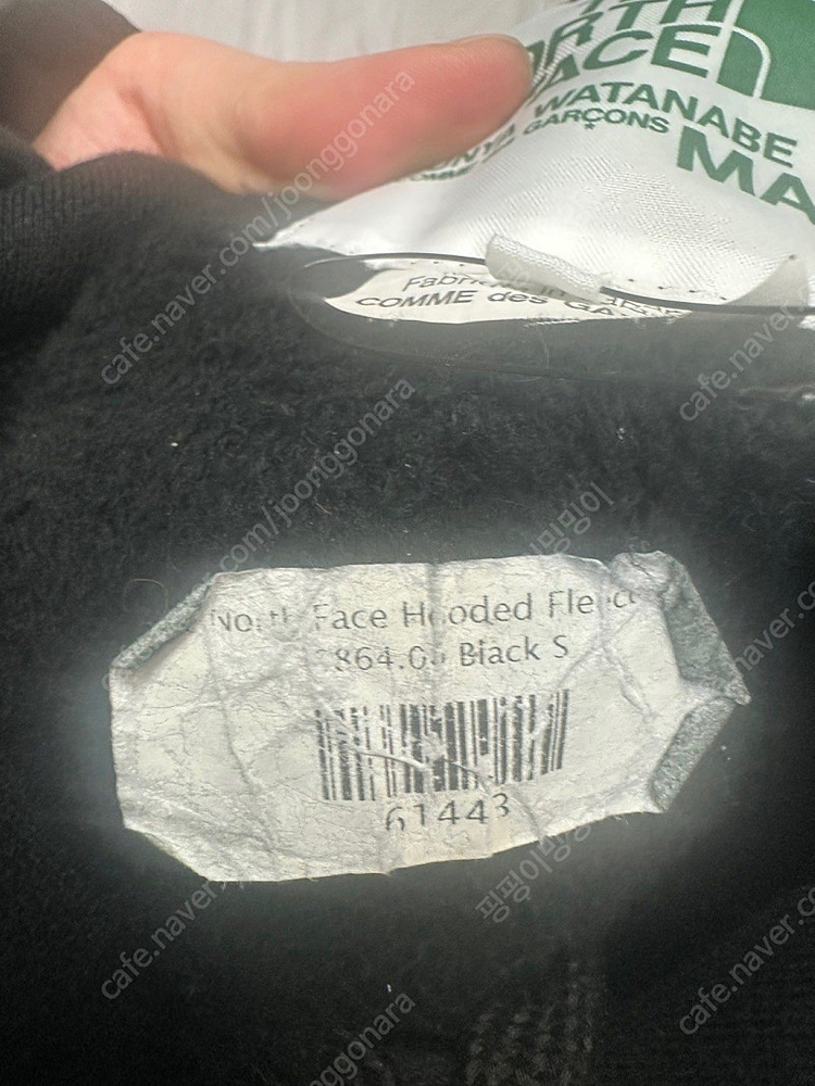 준야와타나베 노스페이스 17fw 빅로고라이더후드티 S 이미지