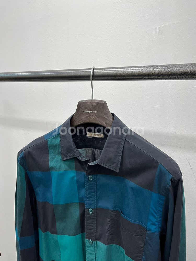 100-105) 버버리 브릿 빅체크셔츠/버버리 은장 더...--2