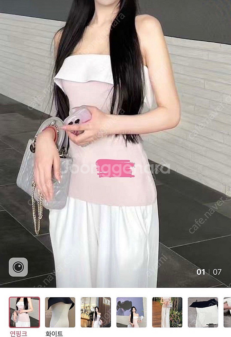 배색 니트 탑 나시탑 (택달린 새상품)--0