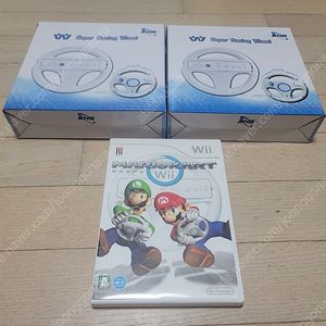 닌텐도 wii 마리오카트+핸들 2개 포함