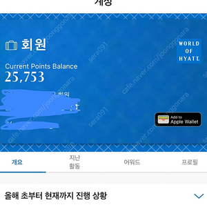 하얏트 포인트 20,000점 양도합니다